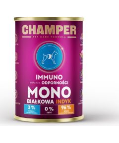 CHAMPER Immuno Monoprotein Turkey - wet dog food - 400g Suņu barība