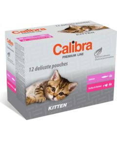 CALIBRA Cat Premium Kitten Pouches multipack - wet cat food - 12x100g Kaķu konservi