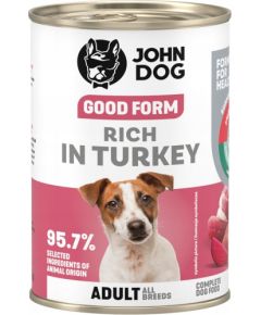 John Dog GOOD FORM DOROSŁY INDYKA KARMA 400g Suņu barība