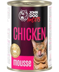 John Dog JD for CATS DOROSŁY KURCZAK MUS KARMA 400g Kaķu konservi