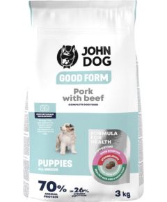 John Dog GOOD FORM SZCZENIAK wieprzowina z wołowiną Karma sucha dla psa 3kg Suņu barība