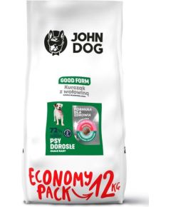 JOHN DOG Good Form Adult Chicken with beef - dry dog food - 12 kg Suņu barība