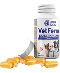 JOHN DOG VetFerus Golden Fish Oil - supplements for dogs and cats – 30 Suņu barība