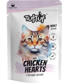 Tuftuf TUF TUF with chicken hearts - wet cat food - 100g Kaķu konservi
