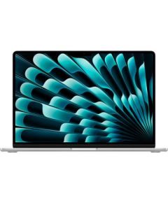 Apple MacBook Air Apple M M5 Laptop 38.9 cm (15.3") 16 GB 512 GB SSD Wi-Fi 7 (802.11be) macOS Tahoe Silver Portatīvie datori