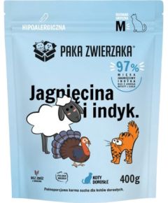Paka Zwierzaka Jagnięcina z indykiem "M" 400g Сухой корм для кошек