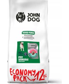 John Dog GOOD FORM MAŁE RASY kurczak z wołowiną KARMA SUCHA 12kg Suņu barība