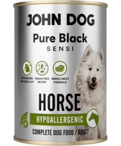 JOHN DOG PURE BLACK SENSI HYPOALLERGENIC KONINA mokra karma dla psa 400g Suņu barība