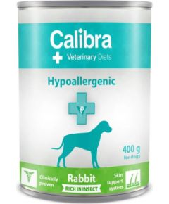 CALIBRA VD Dog Hypoallergenic Rabit&Insect - wet dog food - 400g Suņu barība