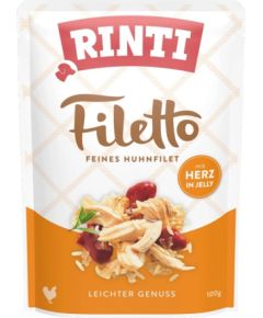 RINTI Filetto Chicken fillet with hearts - wet dog food - 100g Suņu barība