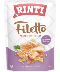 RINTI Filetto Chicken fillet with ham - wet dog food - 100g Suņu barība
