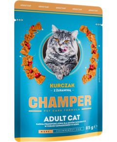 CHAMPER Chicken with cranberries - wet cat food - 85g Kaķu konservi