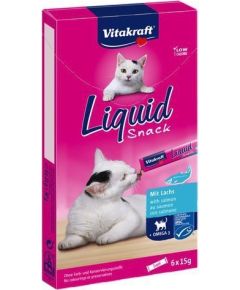 VITAKRAFT Liquid Snack Salmon - cat treats - 6 x 15g Сухой корм для кошек