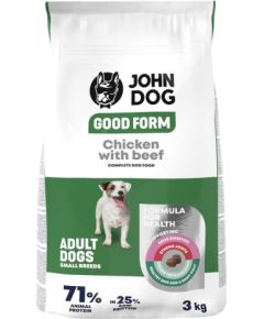 John Dog GOOD FORM MAŁE RASY kurczak z wołowiną Karma sucha dla psa 3kg Suņu barība