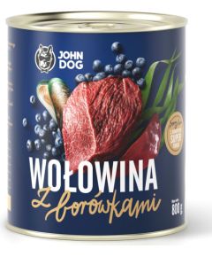 John Dog BERRY Adult wołowina z borówkami 800g Suņu barība