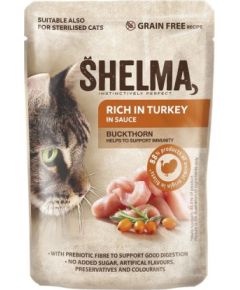 SHELMA Rich in turkey in sauce - wet cat food - 85g Kaķu konservi