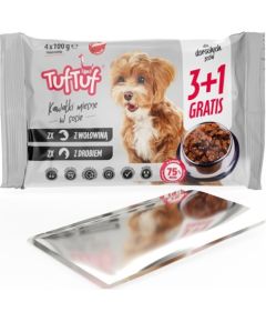 Tuftuf TUF TUF 2x with poultry, 2x with beef - wet dog food - 4x100g Kaķu konservi
