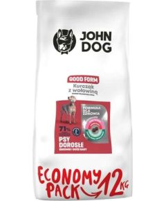 JOHN DOG Good Form Adult Chicken with beef - dry dog food - 12 kg Suņu barība