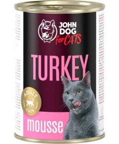 John Dog JD for CATS DOROSŁY INDYK MUS puszka KARMA 400g Kaķu konservi