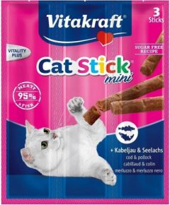 VITAKRAFT Cat Stick Mini dorsz przysmak kot 3szt Сухой корм для кошек