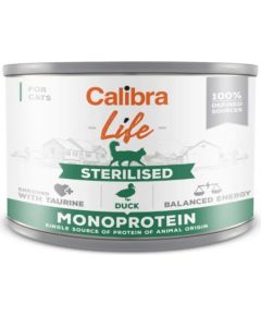 CALIBRA Cat Life Sterilised Duck - wet cat food - 200g Kaķu konservi