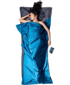 Wkładka do śpiwora Cocoon TravelSheet Silk, rhino/cornflower Guļammaisi