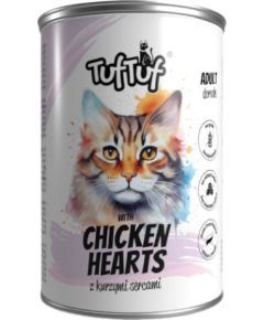 Tuftuf TUF TUF Meatloaf with chicken hearts - wet cat food - 400g Kaķu konservi