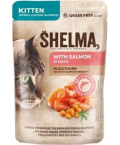 SHELMA Kitten with salmon in sauce - wet cat food - 85g Kaķu konservi