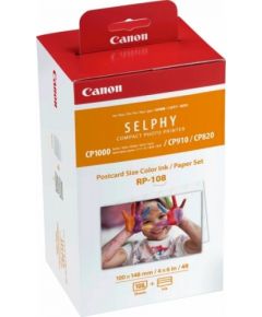 Canon Цветной чернильный картридж Cannon 8568B001 RP-108+бумага 100x148 мм, 108 листов (SPEC) Тонеры для принтеров
