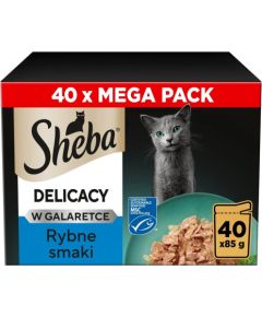 Sheba Delicacy Rybne Smaki w Galaretce Mokra Karma Dla Kota 40x85g Консервы кошек