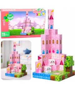 LeanToys Klocki Magnetyczne Konstrukcyjne Piksele Sześciany Zamek Księżniczki 96 el. Konstruktori 