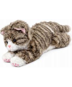 LeanToys Pluszowa Maskotka Przytulanka Kotek Leżący Beżowy 38 cm Mīkstās rotaļlietas