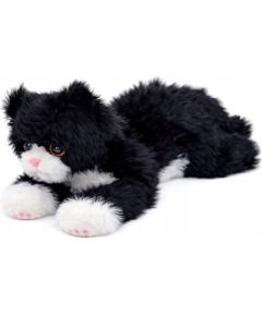 LeanToys Pluszowa Maskotka Przytulanka Kotek Leżący Biało-Czarny 38 cm Mīkstās rotaļlietas