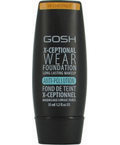 Gosh, X-Ceptional Wear, Vitamin E, Long Lasting, Cream Foundation, 19, Chestnut, 30 ml Dekoratīvā kosmētika