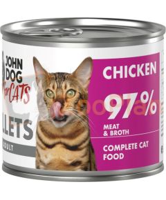 John Dog JD for CATS DOROSŁY KURCZAK filety KARMA MOKRA 140g Suņu barība