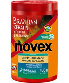 Novex Brazilian Keratin Deep Hair Mask - Maska pro suché a poškozené vlasy 400ml Smaržas - NESAKĀRTOTS