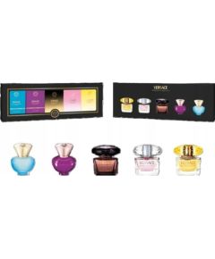 Versace Dylan Turquoise Eau de Toilette 5ml + Dylan Purple Eau de Parfum 5ml + Crystal Noir Eau de Toilette 5ml + Bright Crystal Eau de Toilette 5ml + Yellow Diamond Eau de Toilette 5ml Sieviešu Smaržas