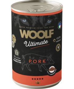 WOOLF PIES PUSZKA 400g ULTIMATE CAN       PORK&LINSEED OIL  /6 Suņu barība