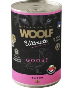 Paka Zwierzaka WOOLF PIES PUSZKA 400g ULTIMATE CAN       GOOSE&RASPBERRY  /6 Suņu barība