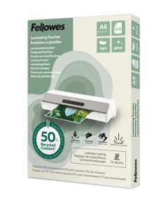 Laminēšanas plēves Fellowes Eco 100gab Gloss A6 Ламинирующее оборудование