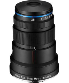 Laowa 25mm f/2.8 2.5-5X Ultra Macro Lens, Canon EF-mount pilna kadra objektīvs Objektīvi