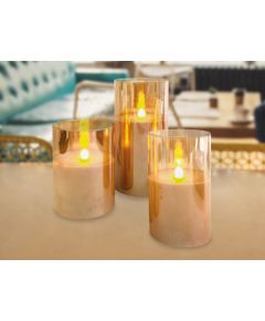 GoodBuy PR Декоративные светодиодные свечи из позолоченного стекла, комплект из 3 штук Велокомпьютеры