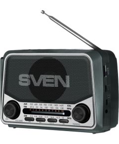Speaker SVEN SRP-150, gray (3W, Bluetooth, FM/AM/SW, USB, microSD, flashlight, battery) Aудио-видео