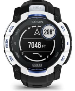 Garmin   Instinct 3 – 50 mm, Supernova Edition, Solar, Whitestone / Black sports watch Smart-Watch Pulksteņi