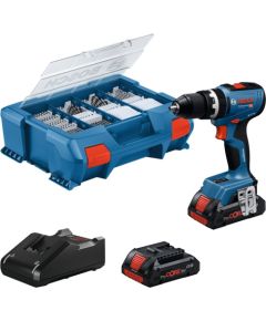 Bosch Powertools cordless impact drill GSB 18V-65 Professional, 18Volt (blue, 2x Li-Ion battery 4.0Ah, 82-piece accessory set in L-case) Новинки Для дома и сада 