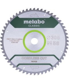Griešanas disks kokam Metabo 628693000; WZ; 305x30 mm; Z56; 5° Zāģripas