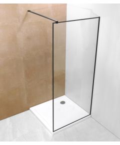 Душевая стенка Vento Napoli 80*195 стекло 6mm Easy Clean  черный профиль Душевые кабины