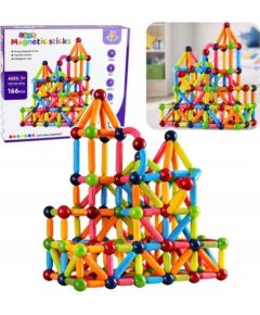 LeanToys Zestaw Klocki Magnetyczne Konstrukcyjne Sticks Kreatywne Kolorowe 166 el. Конструкторы