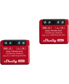 Set of 2 Shelly 1PM Mini Gen4 Zigbee/Matter Controllers Viedie slēdži