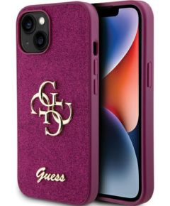 Guess Fixed Glitter Big 4G Case Защитный Чехол для Apple iPhone 15 Чехлы - альтернативные